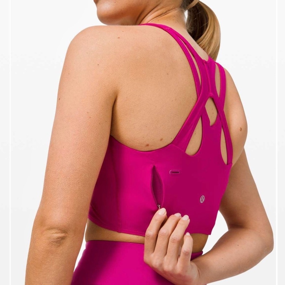 Lululemon Stash It All Bra Ripened Raspberry Pink Strappy Racerback Size 10 - Picture 6 of 8